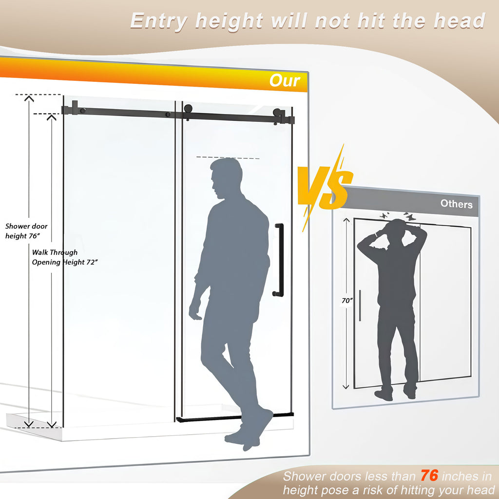 Frameless Single Sliding Shower Door