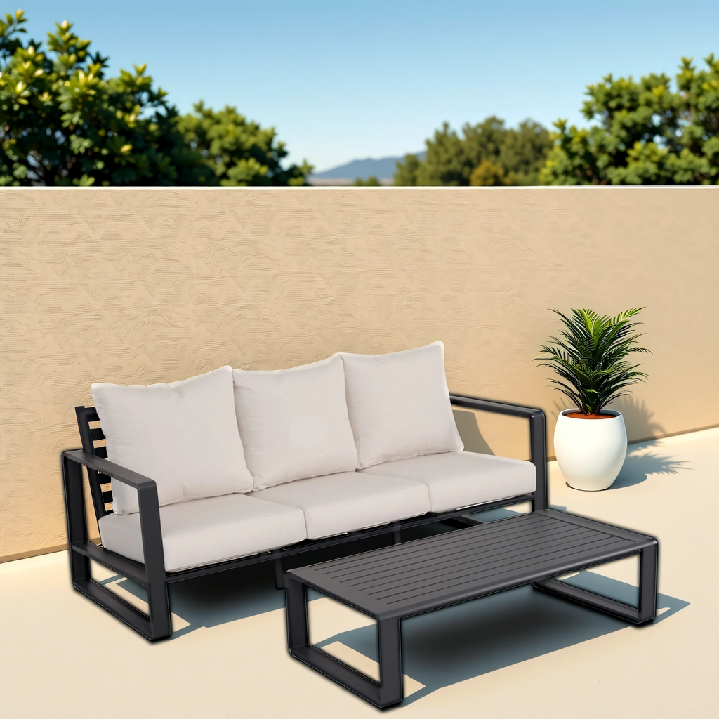 Three-seat Sofa + Rectangular Coffee Table