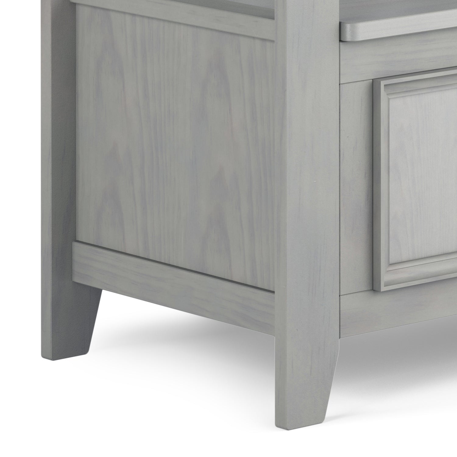 Amherst Solid Wood Entryway Storage Bench in Fog