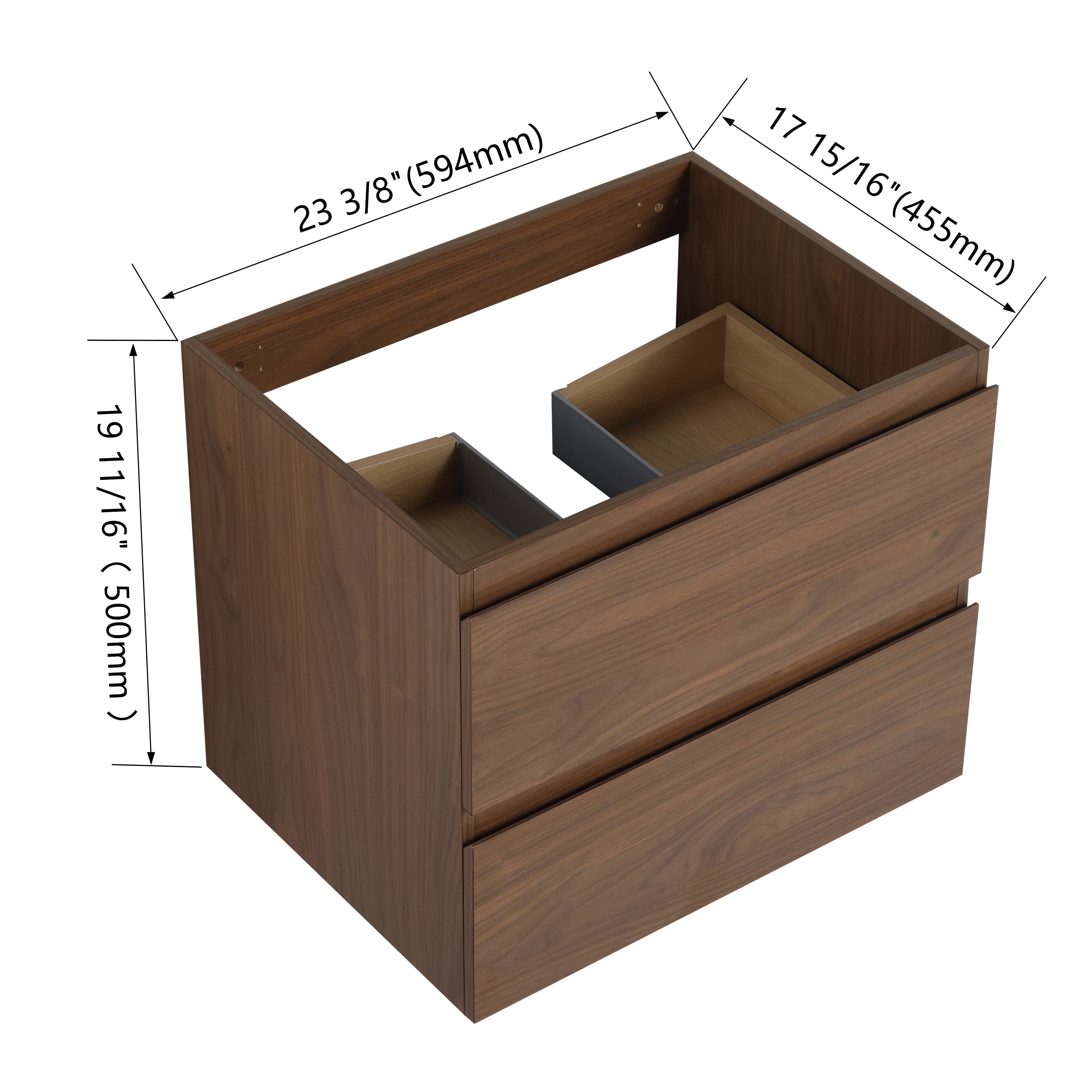 24" Wall-Mounted Bathroom Vanity Cabinet