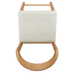 Solid Rubber Wood Counter Stools (Natural Oak + Beige) - Set of 2