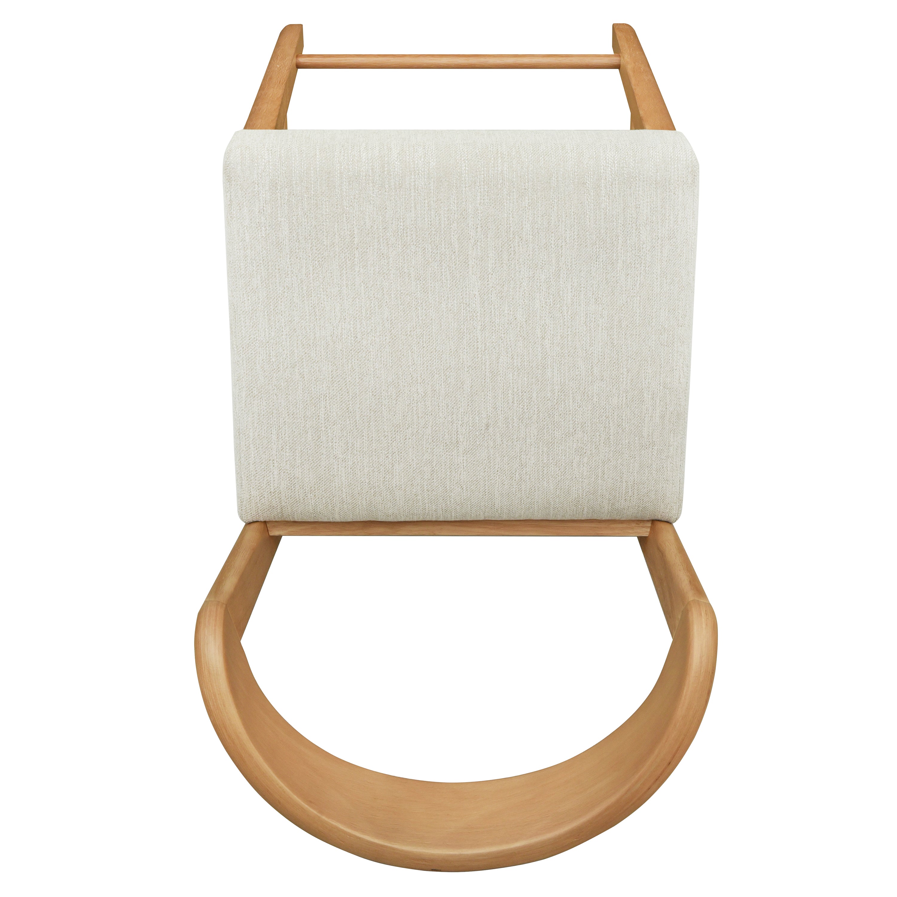 Solid Rubber Wood Counter Stools (Natural Oak + Beige) - Set of 2
