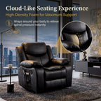 Black Color Air Leather Recliner Chair With Vibration And Heating