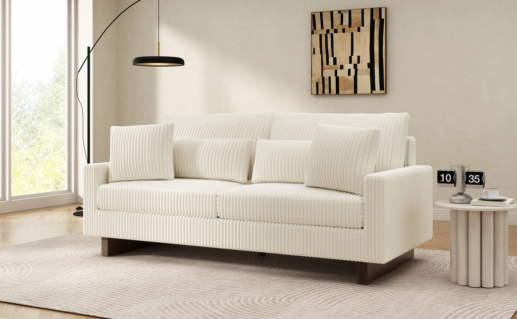 Modern Loveseat Sofa with Four Pillows