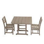 Antique Wood HDPE Outdoor Patio Dining Set