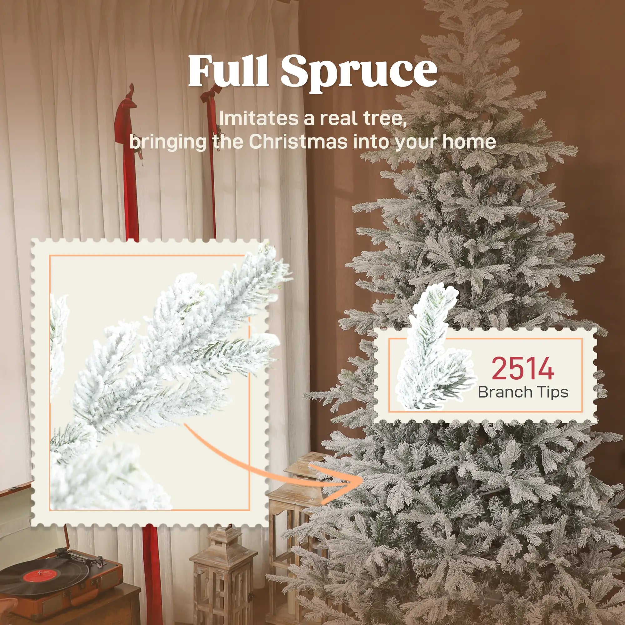 9 ft Artificial Christmas Tree with Realistic Branches