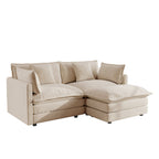 Chenille Two-Seater Sofa with Footrest