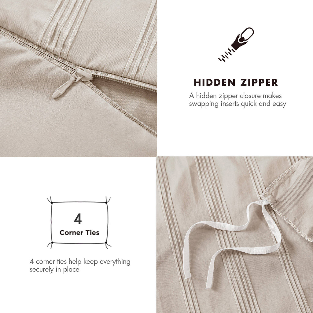 3-Piece Full Woven Striped Duvet Set