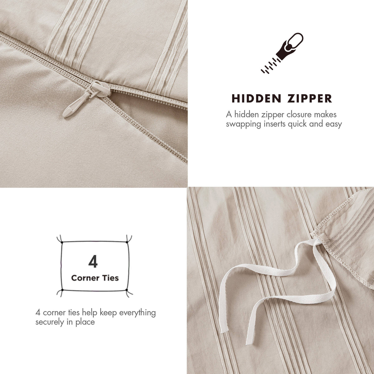 3-Piece Full Woven Striped Duvet Set