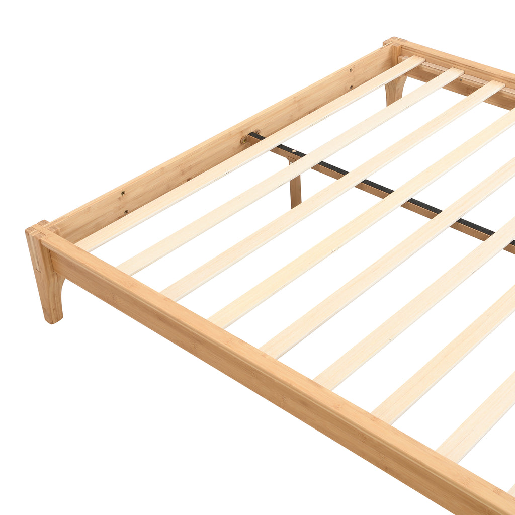 12 Inch Queen Size Solid Dry Bamboo Wood Platform Bed Frame