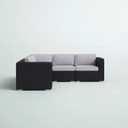LSI Fully Assembled 94" Wicker Patio Sectional with Weather-Resistant Cushions