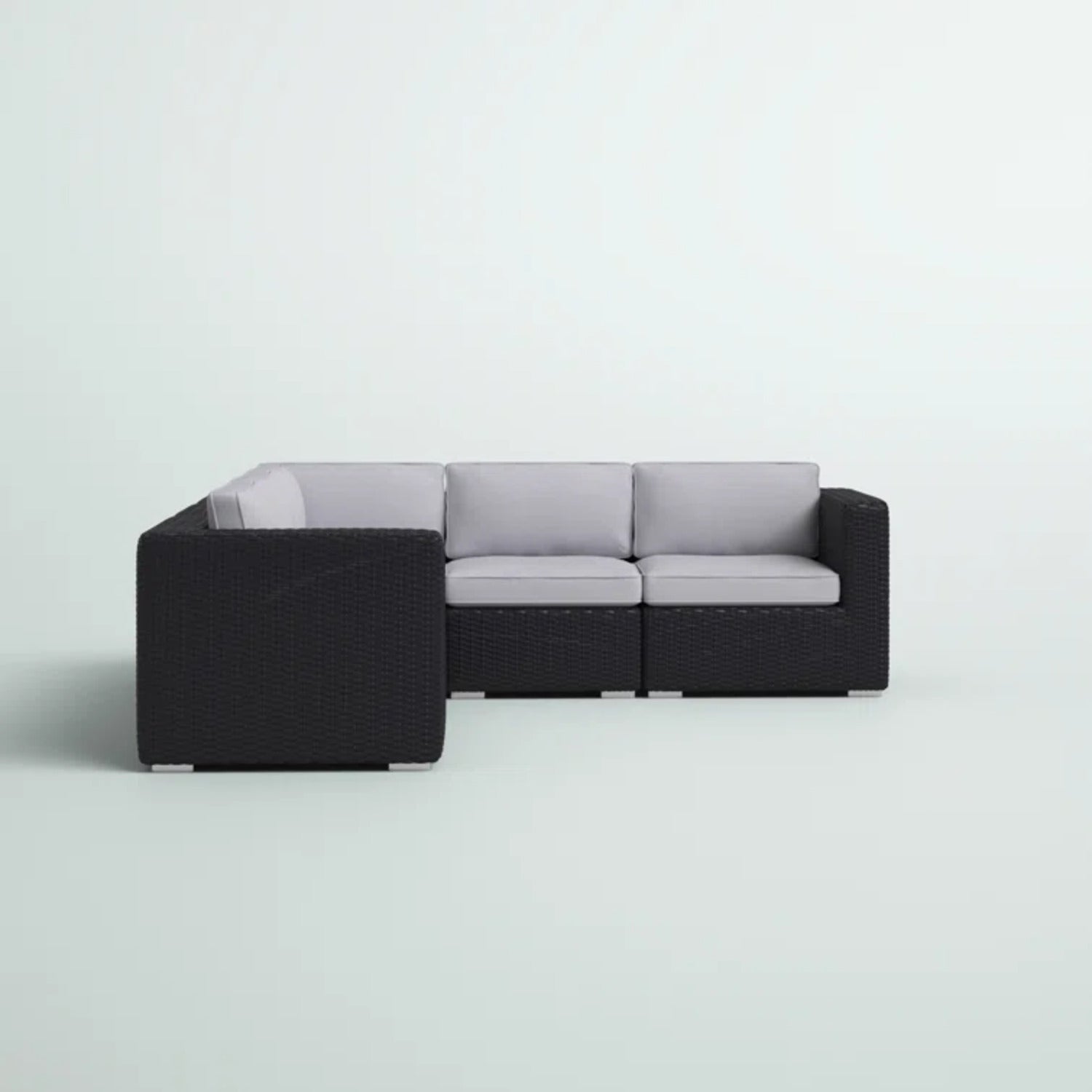 LSI Fully Assembled 94" Wicker Patio Sectional with Weather-Resistant Cushions