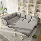 115.2" L-Shaped Pull-Out Bed Sleeper Sofa