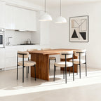 Medieval Modern Dining Chair Set, 4 Pieces, Round Seat Cushions