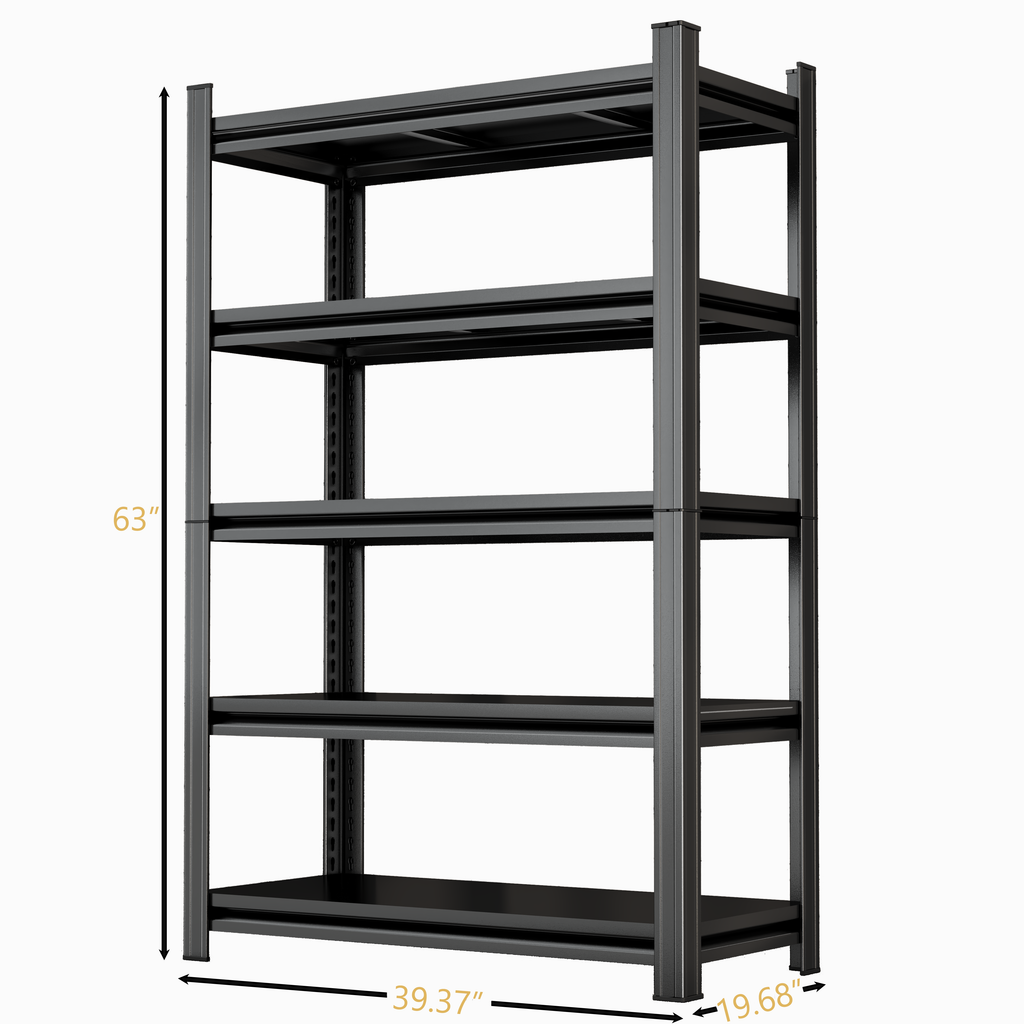 5 Tier Storage Shelves, 2200LBS Adjustable Metal Shelving Unit