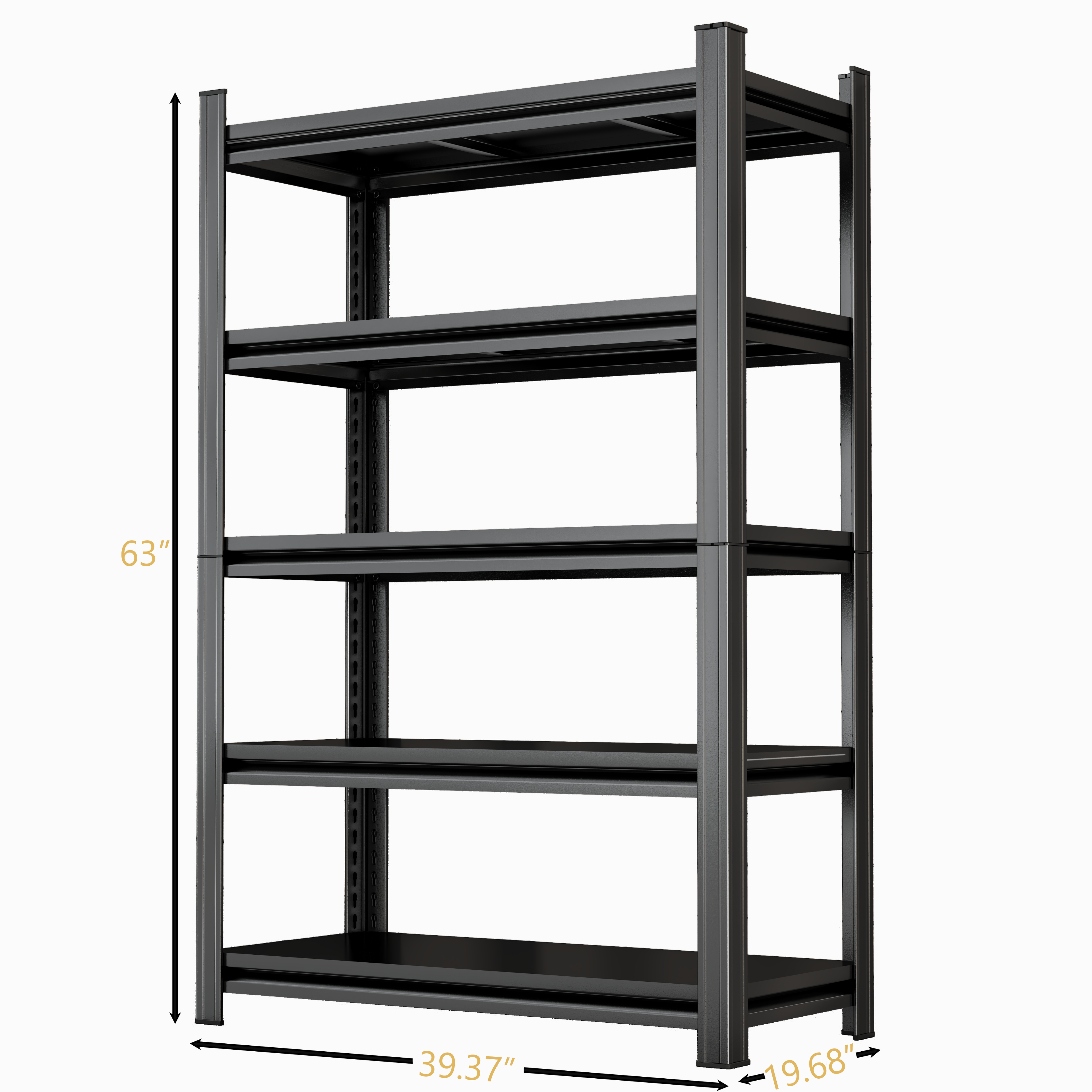 5 Tier Storage Shelves, 2200LBS Adjustable Metal Shelving Unit