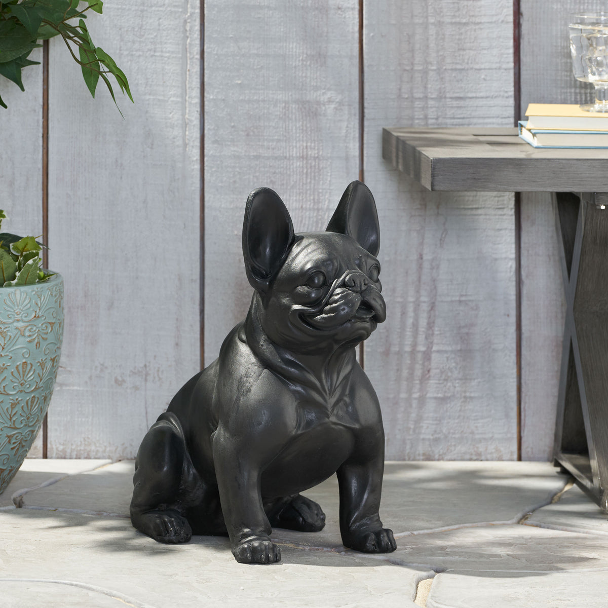 Outdoor French Bulldog Garden Statue