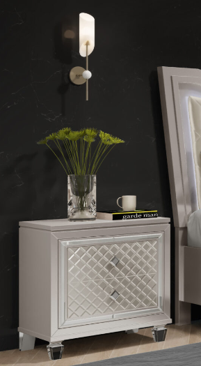 Cross Glam Champagne Nightstand