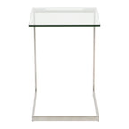 Zenn Contemporary End Table with Clear Glass