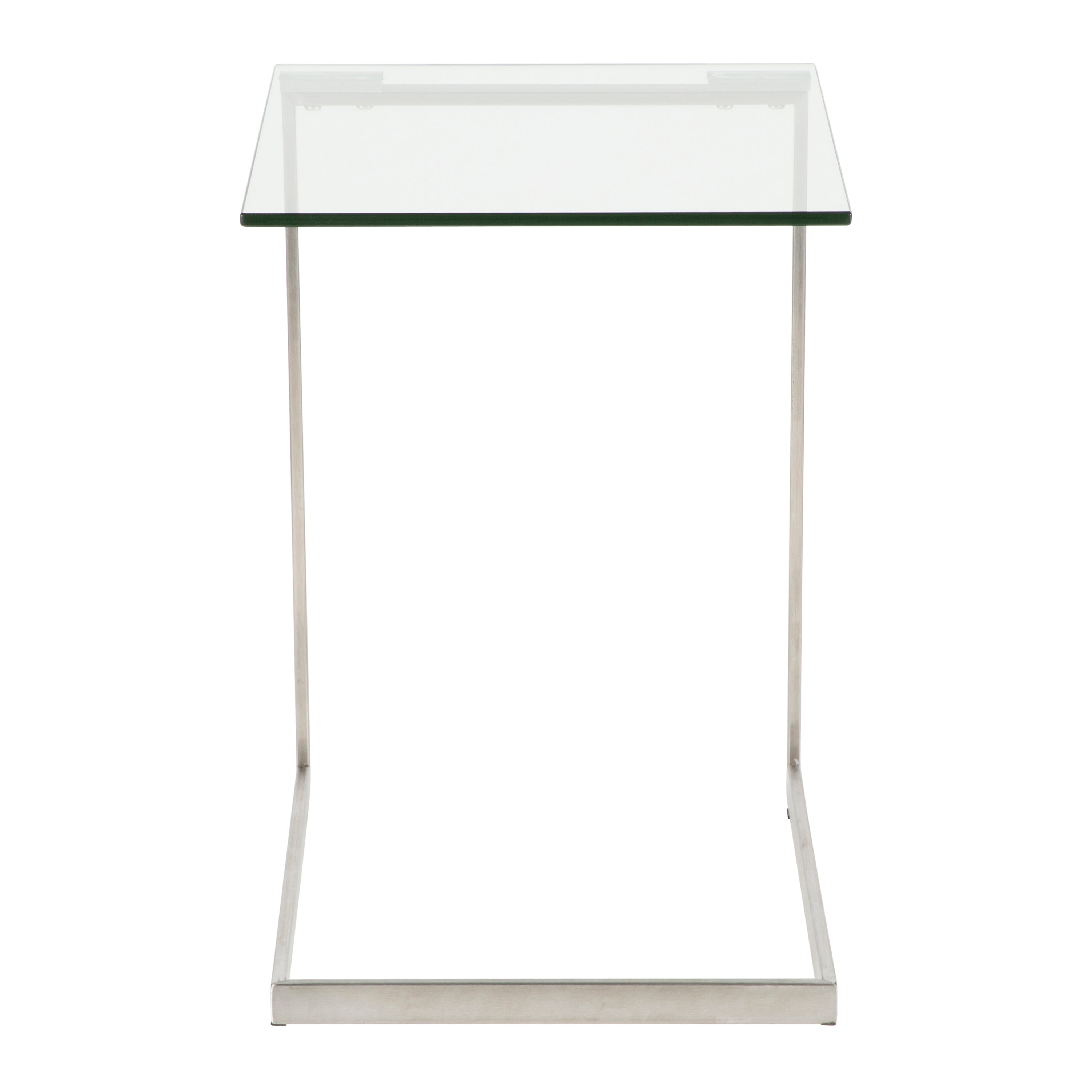 Zenn Contemporary End Table with Clear Glass