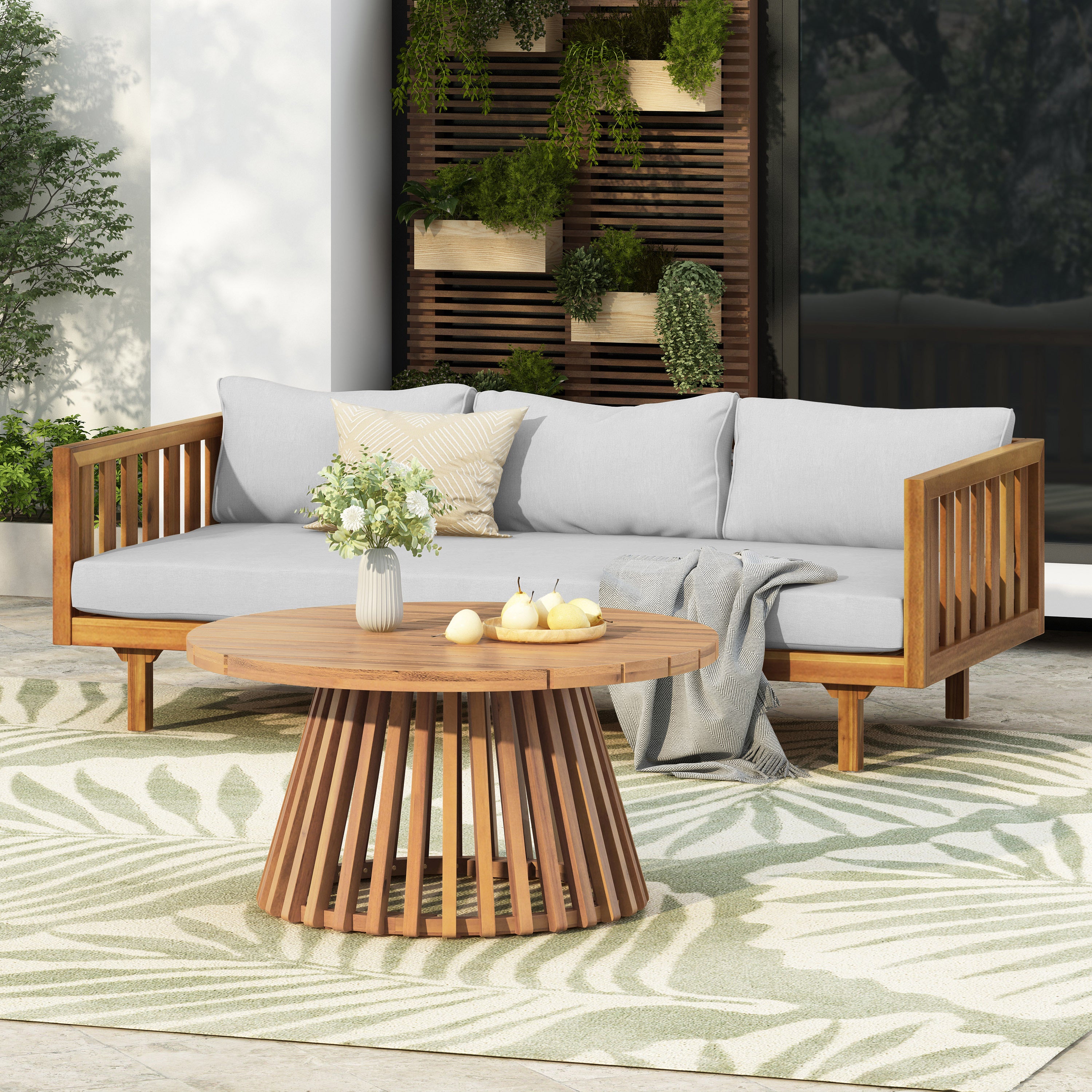 Claremont 3 Seater Daybed and Acacia Wood Table Set