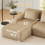 146" Modern U-Shaped Modular Sectional Sofa