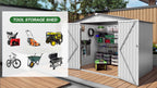 8X6 FT Metal Outdoor Garden Storage Shed