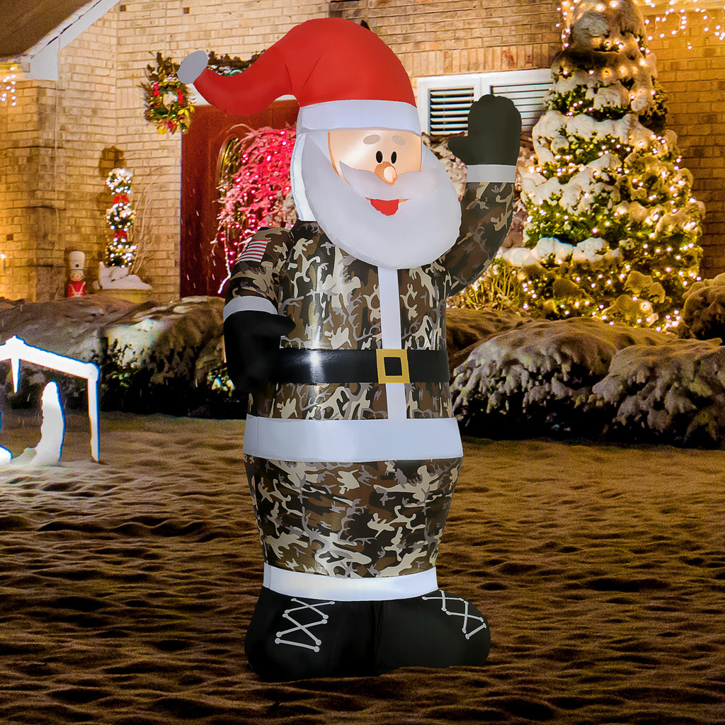 HOMCOM 8' Christmas Inflatable Outdoor Decorations Santa Claus