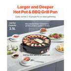 Hot Pot with Grill 1800W 2-in-1 Electric Smokeless Grill