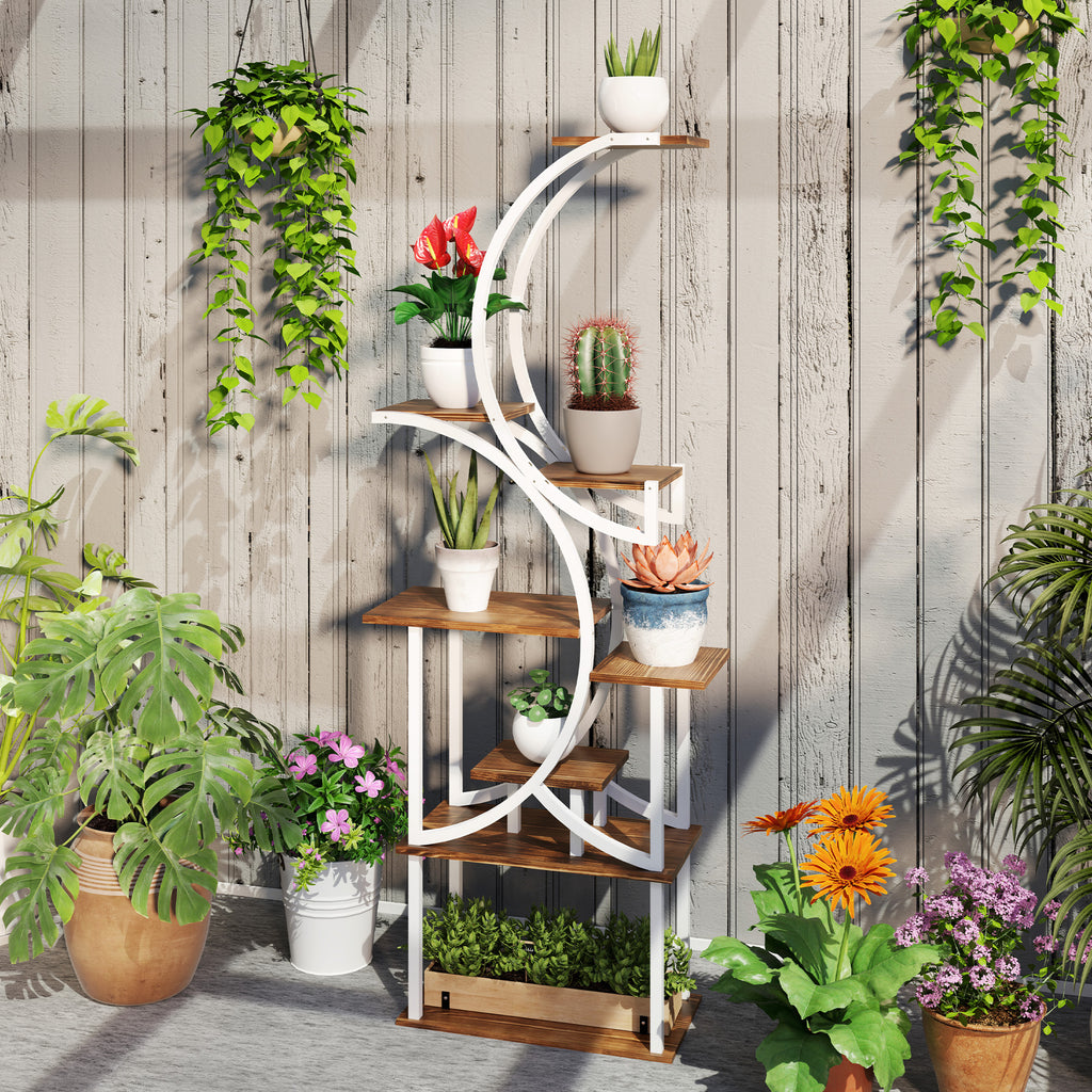 Outsunny 8 Tier Plant Stand Indoor, 62" Tall Plant Shelf