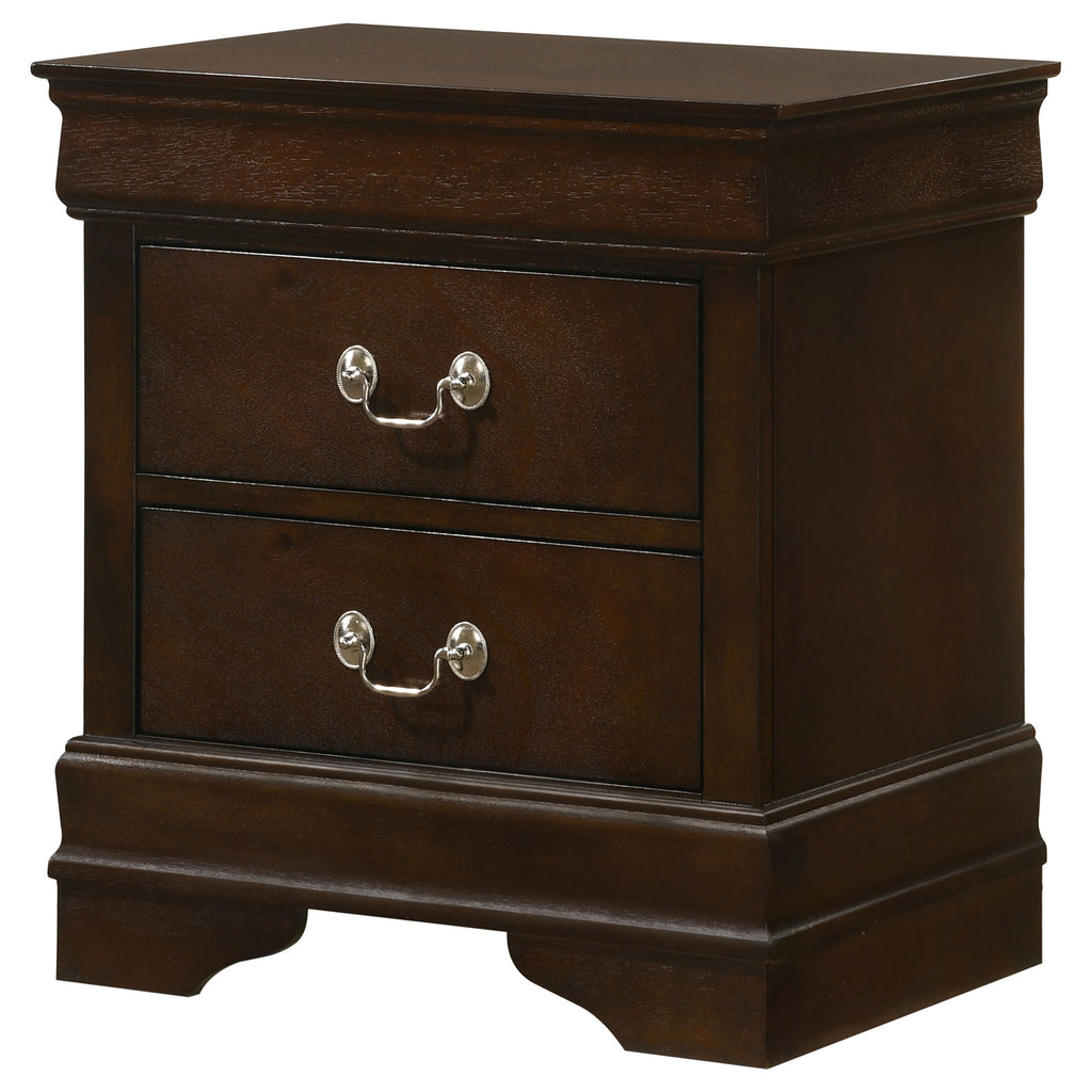 Demetra Cappuccino 2-Drawer Nightstand with Bail Handle