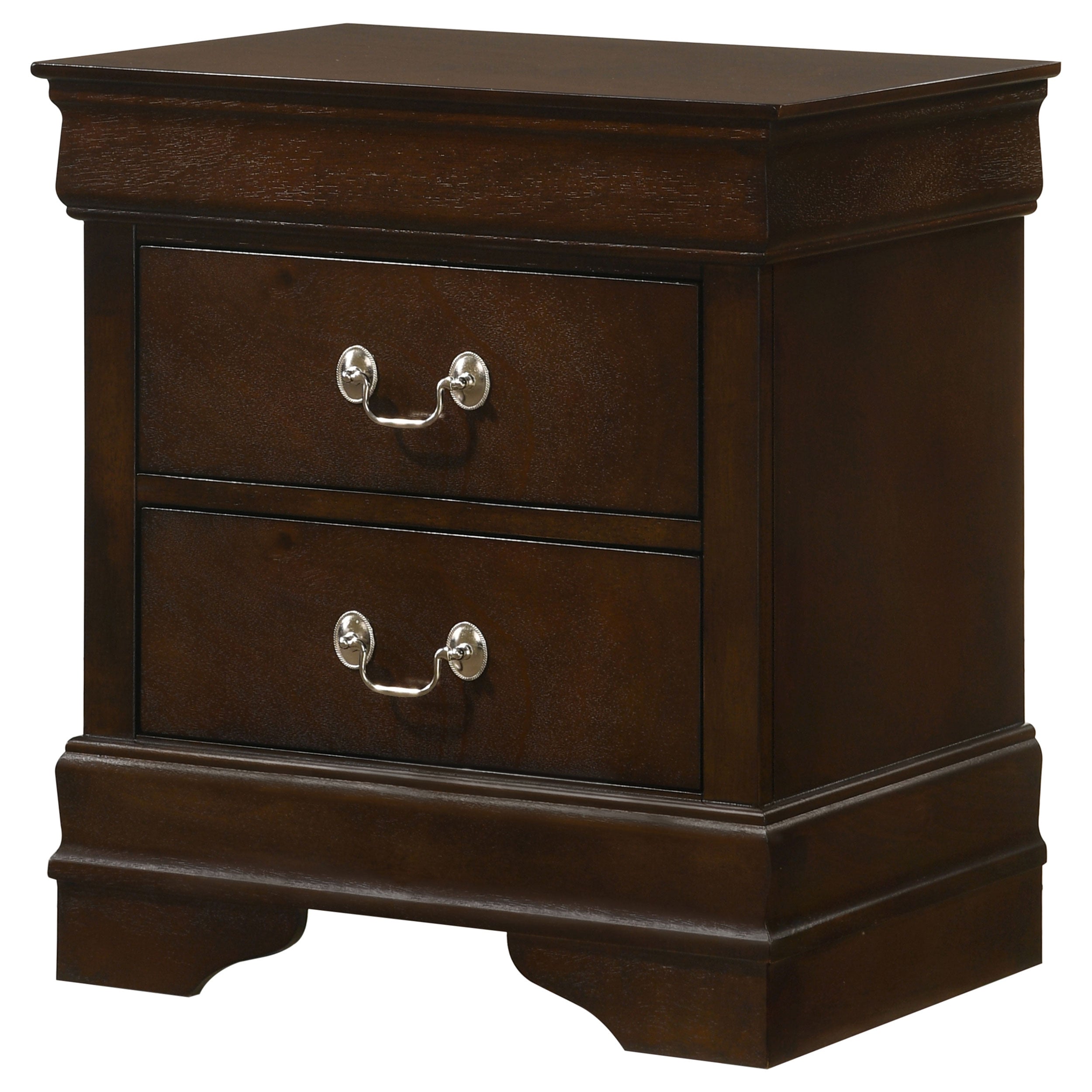Demetra Cappuccino 2-Drawer Nightstand with Bail Handle