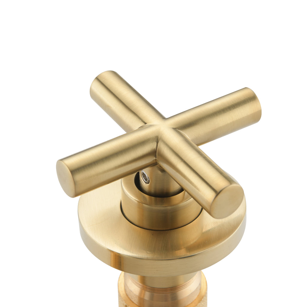 Wall Mounted Dual Handle Bathroom Sink Faucet with Pop-Up Drain