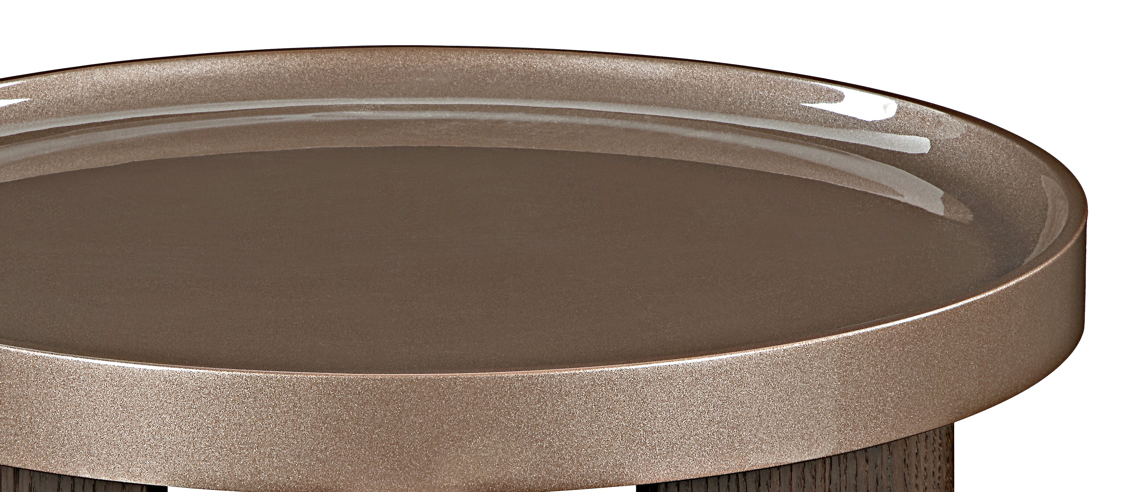 Lakita Dark Blond High Gloss & Smoked Table