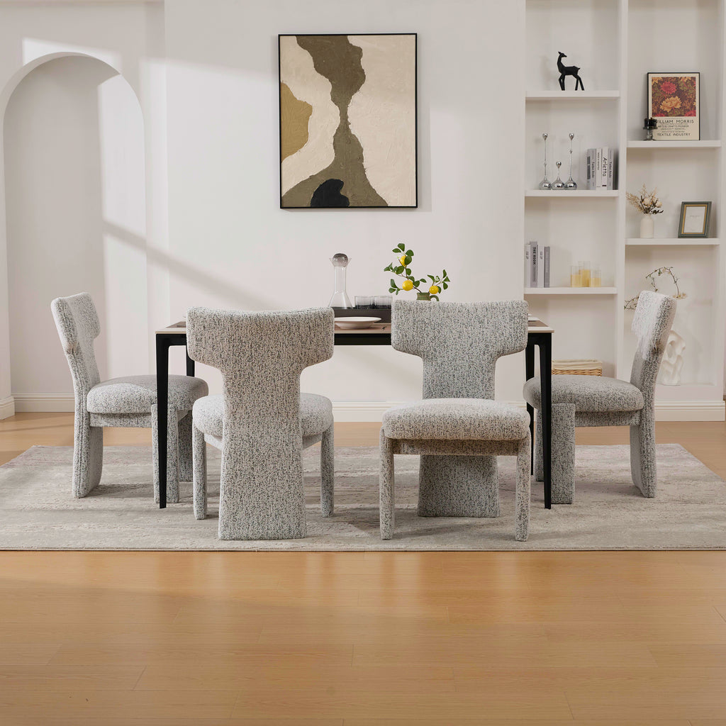 Modern Upholstered Chenille Dining Chair Set of 4