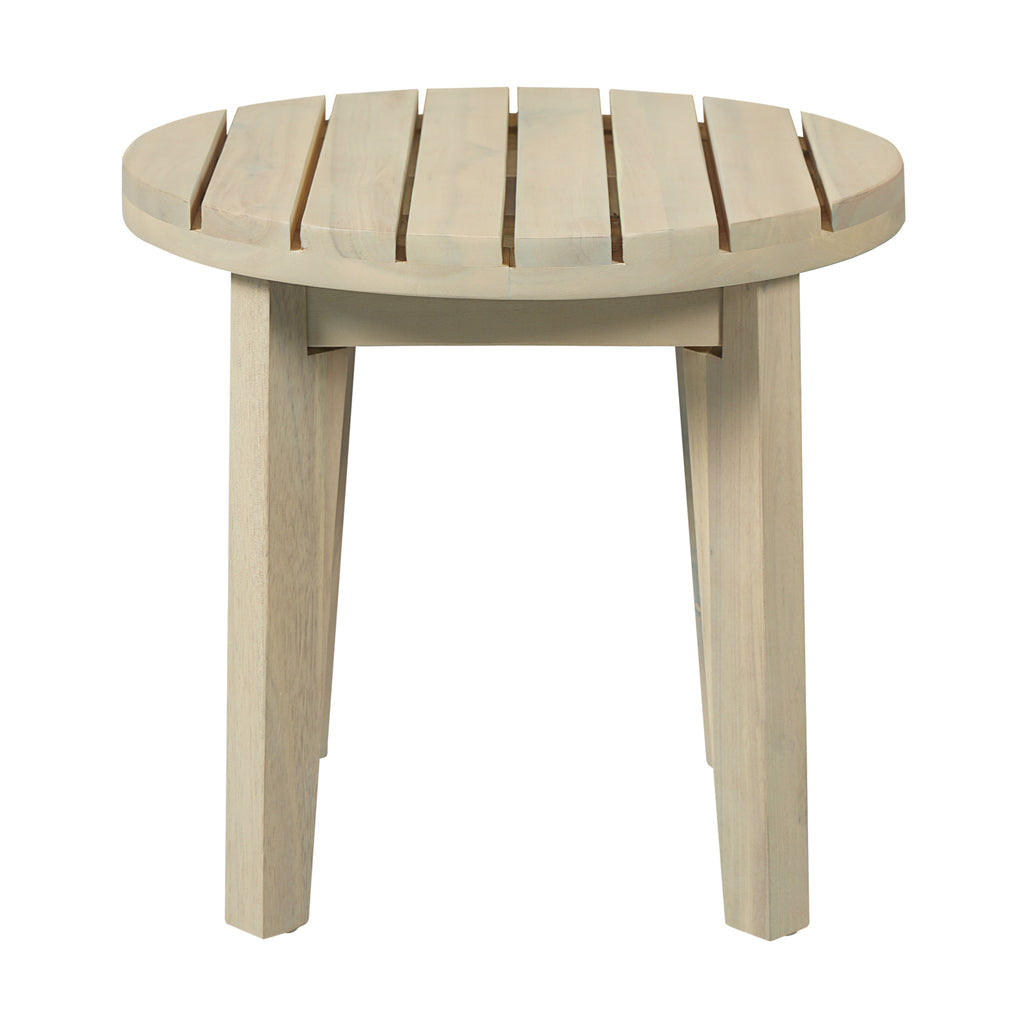 Outdoor 16" Square Acacia Wood Side Table - Light