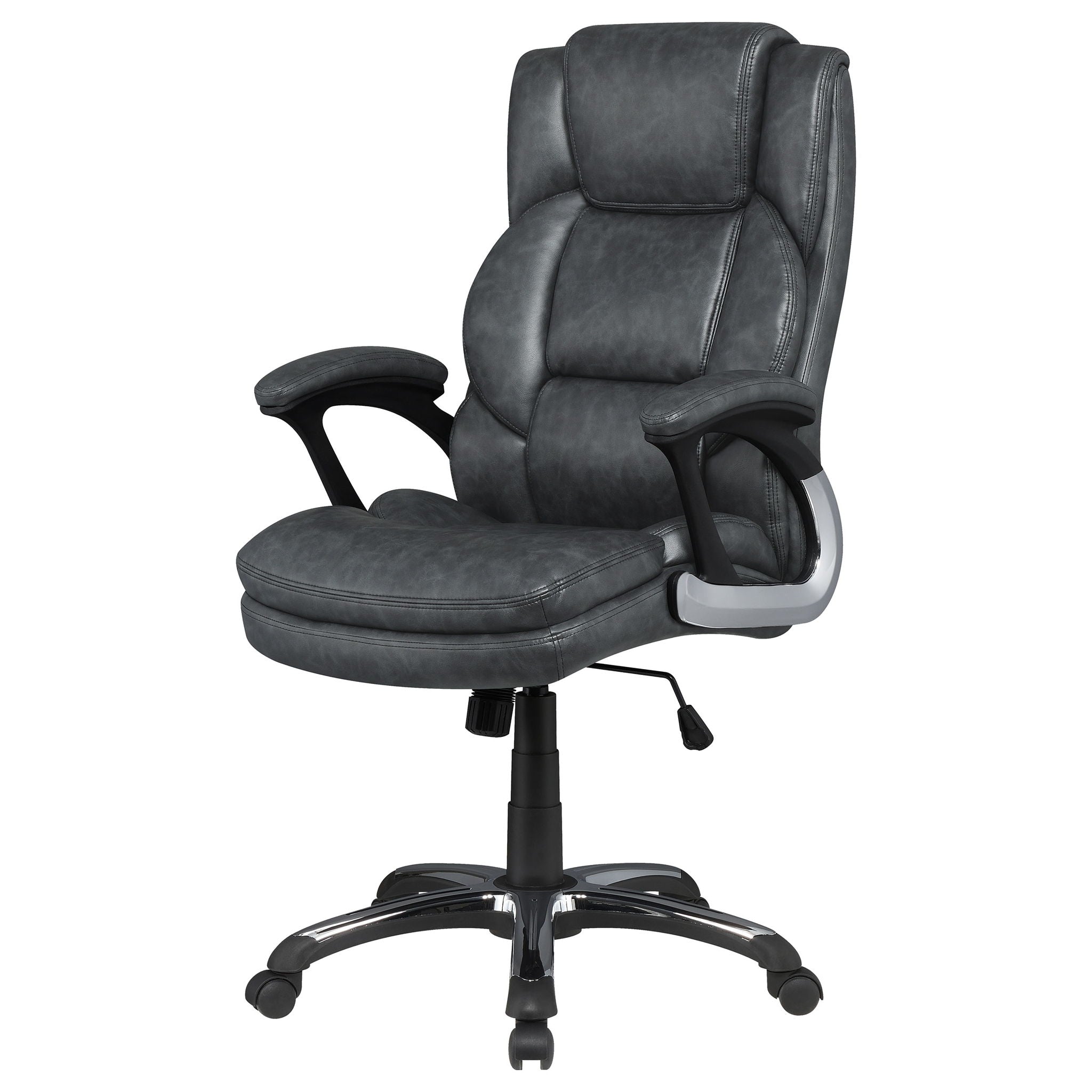 Stanton - Upholstered Adjustable Chair With Padded Arms And Adjustable Height - Gray
