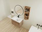 30" Wall-Mounted Bathroom Vanity With Sink and Storage Rack