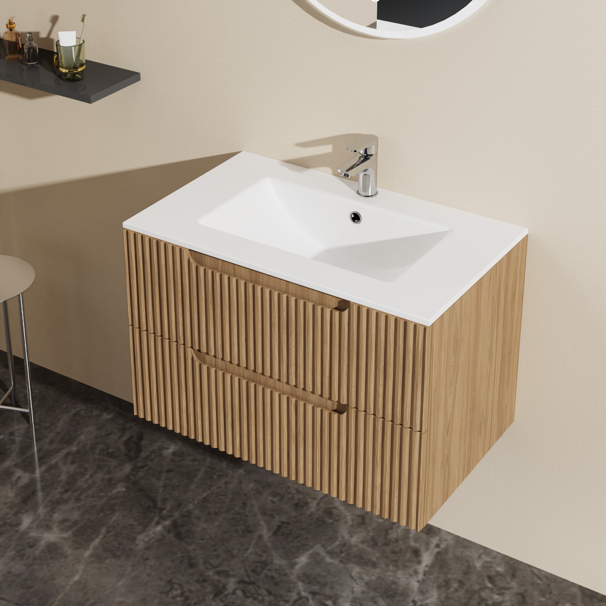 30" Wall Mounted Bathroom Vanity with Sink Combo