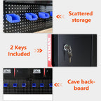 Wall-Mounted Double-Door Cabinet with Tool Rack