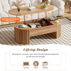 U-Can 47.2'' Lift Top Coffee Table with Hidden Compartment