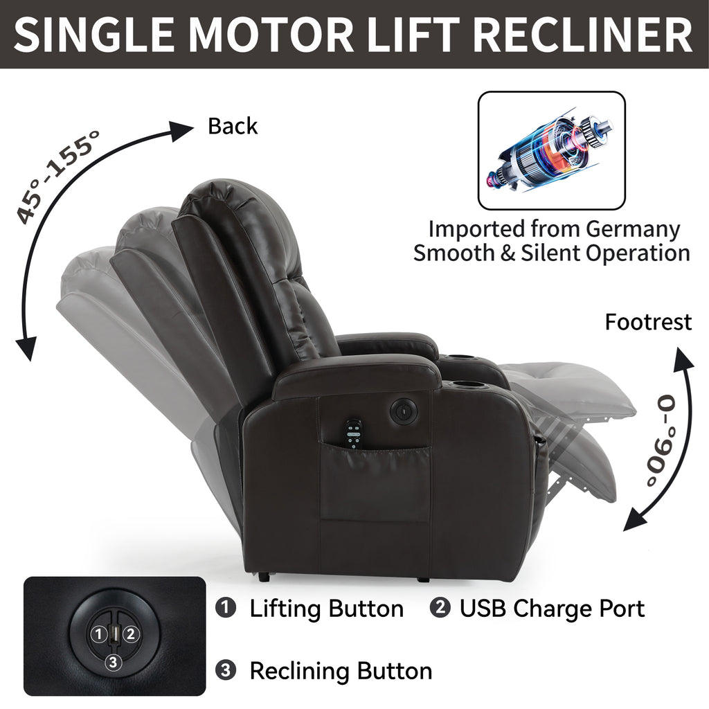 Infinite Position Power Lift Recliner Chair for Elderly