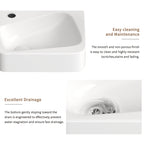 Floating Bathroom Sink Wall Mounted - Rectangle Vessel Sink