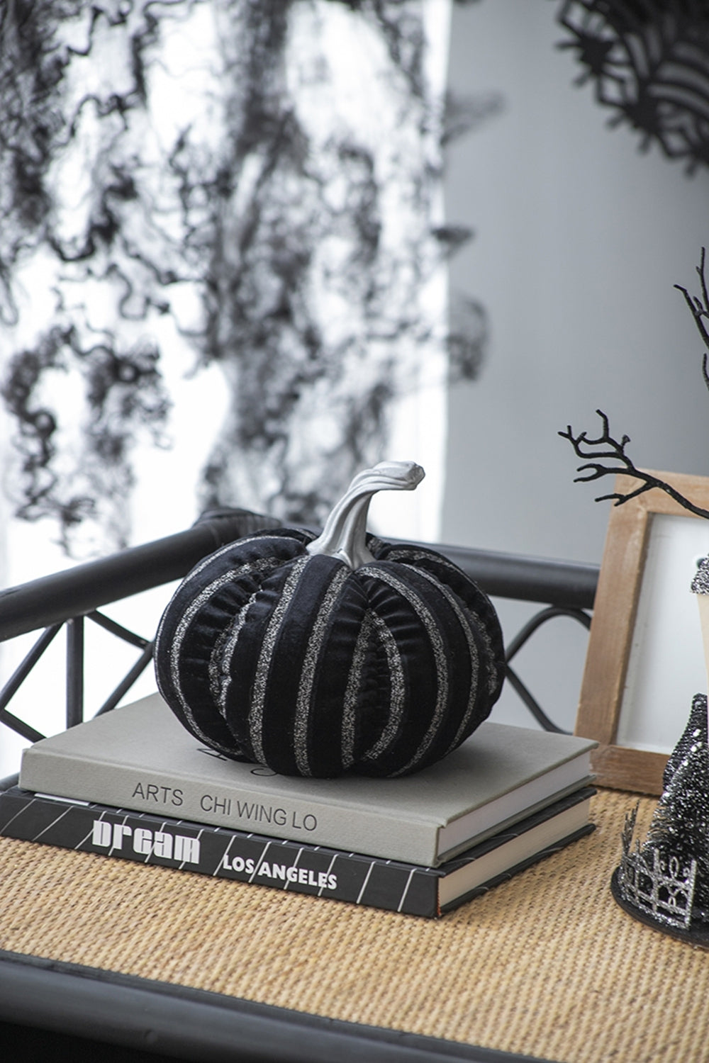 Striped Fabric Pumpkin of Whimsical Elegance