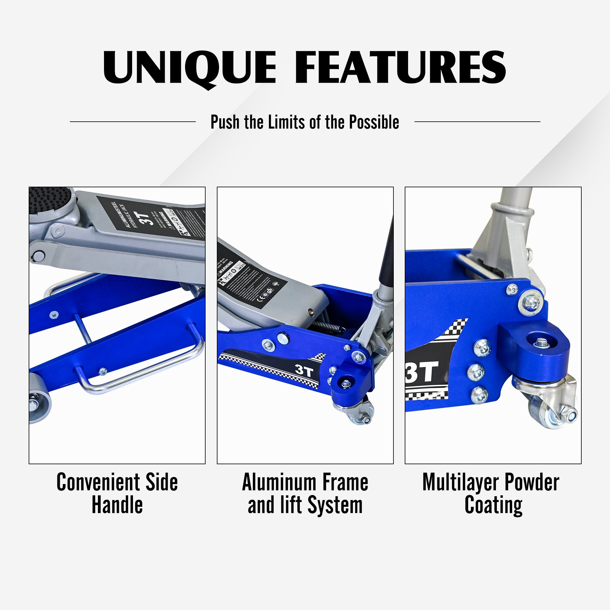 ARTMAN 3T Aluminum Iron Hydraulic Trolley Jack