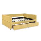 Queen Size Daybed with Two Drawers Upholstered Tufted Sofa Bed