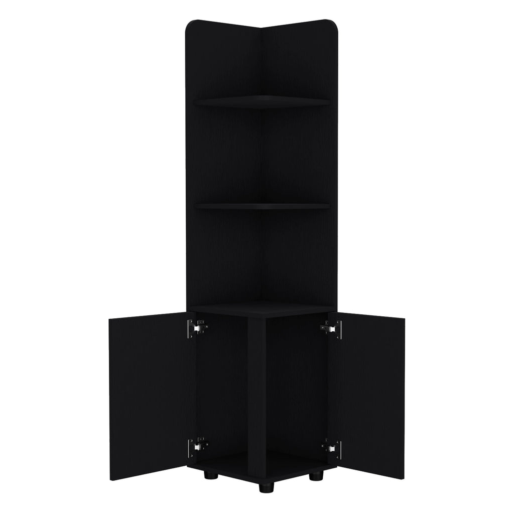 Corner Cabinet 62" Tall with 3-Tier Shelf and 2-Door