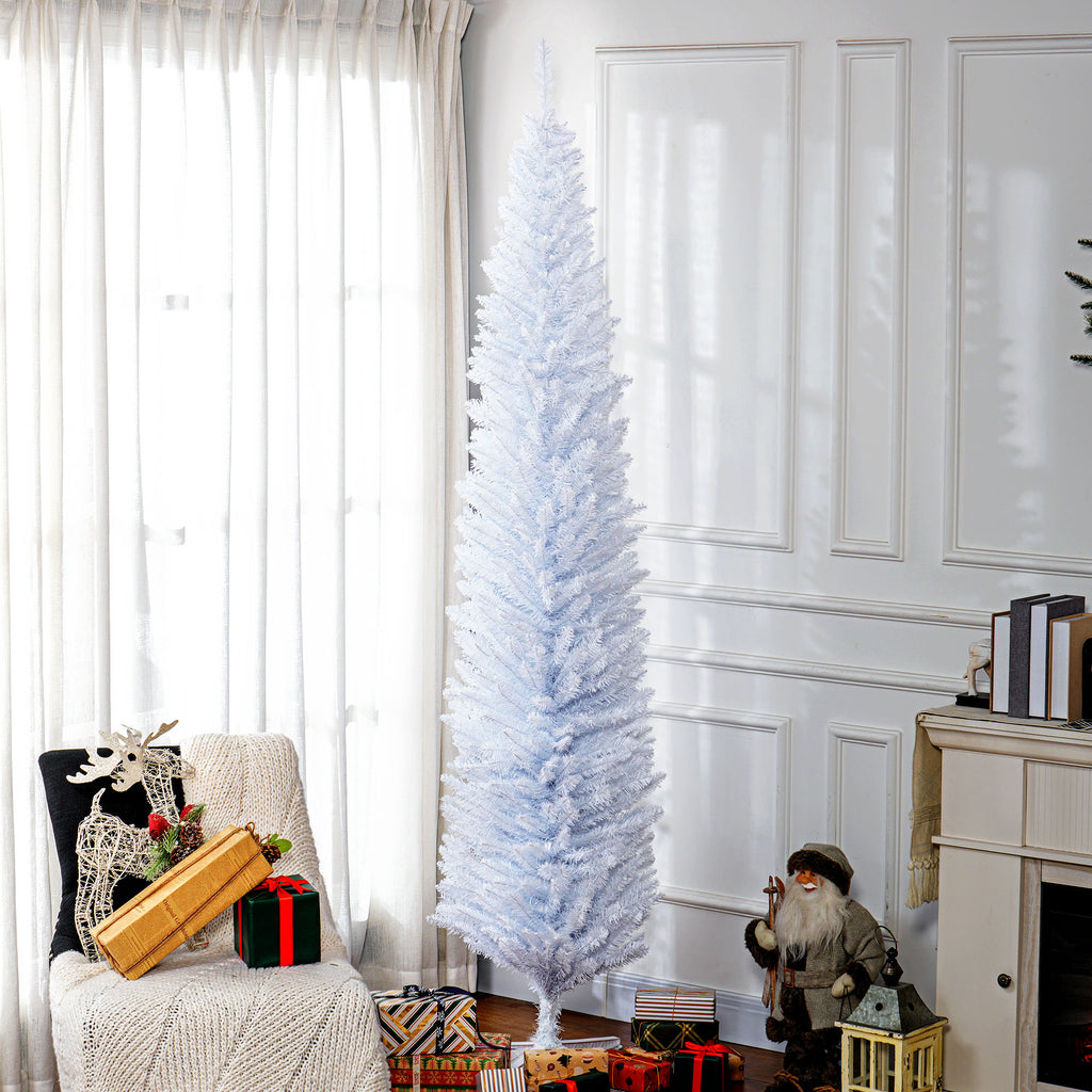HOMCOM 8' Artificial Pencil Christmas Tree