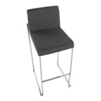 30" Contemporary High Back Barstool in Stainless Steel
