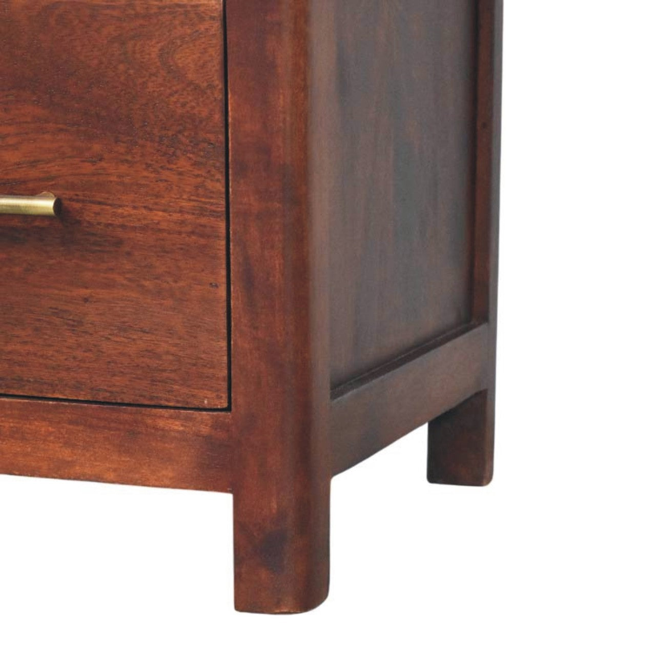 Solid Wood Arched Edge 1 Drawer Bedside Table